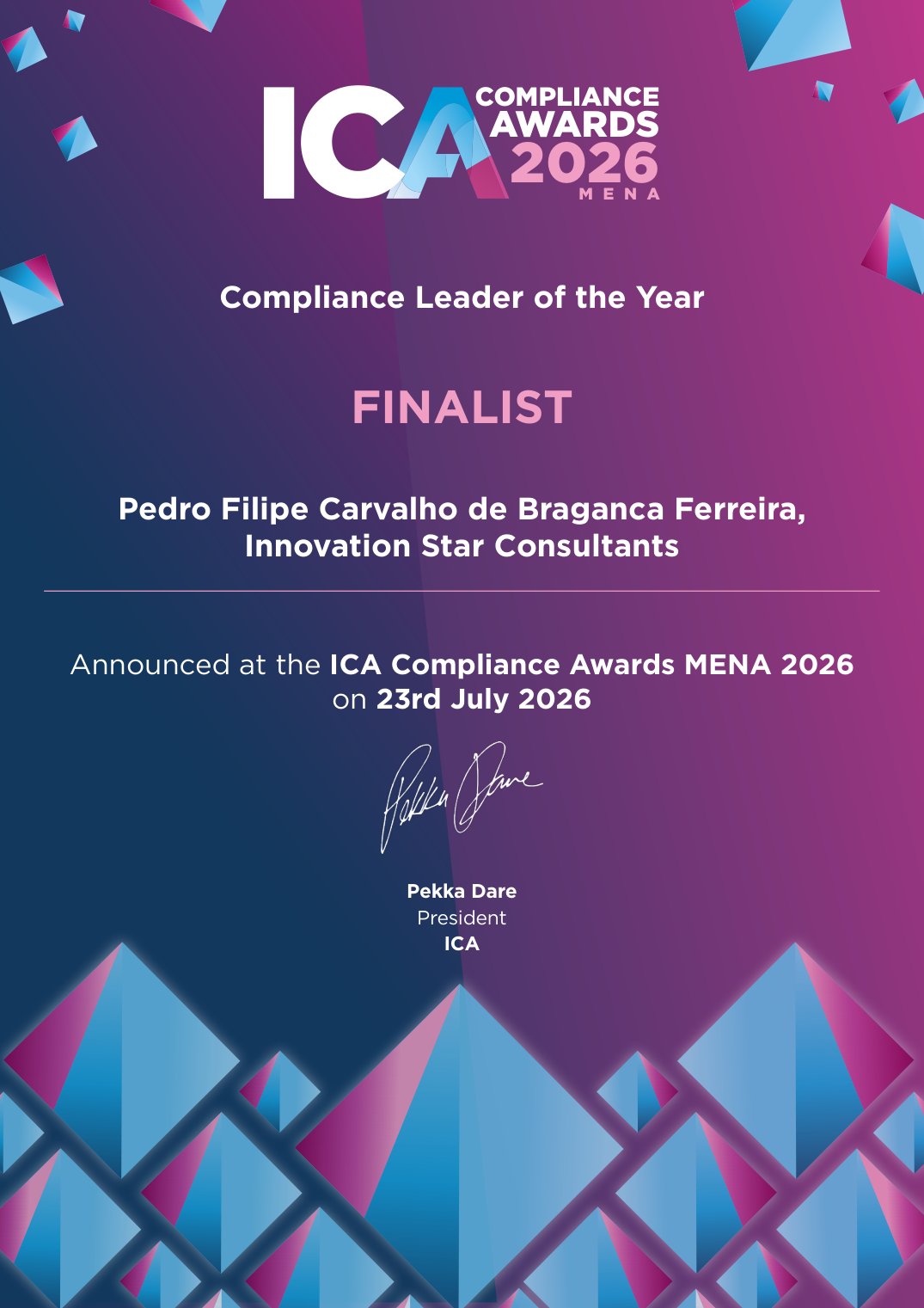 ICA Compliance Awards MENA 2026 - Compliance Leader of the Year Finalist
