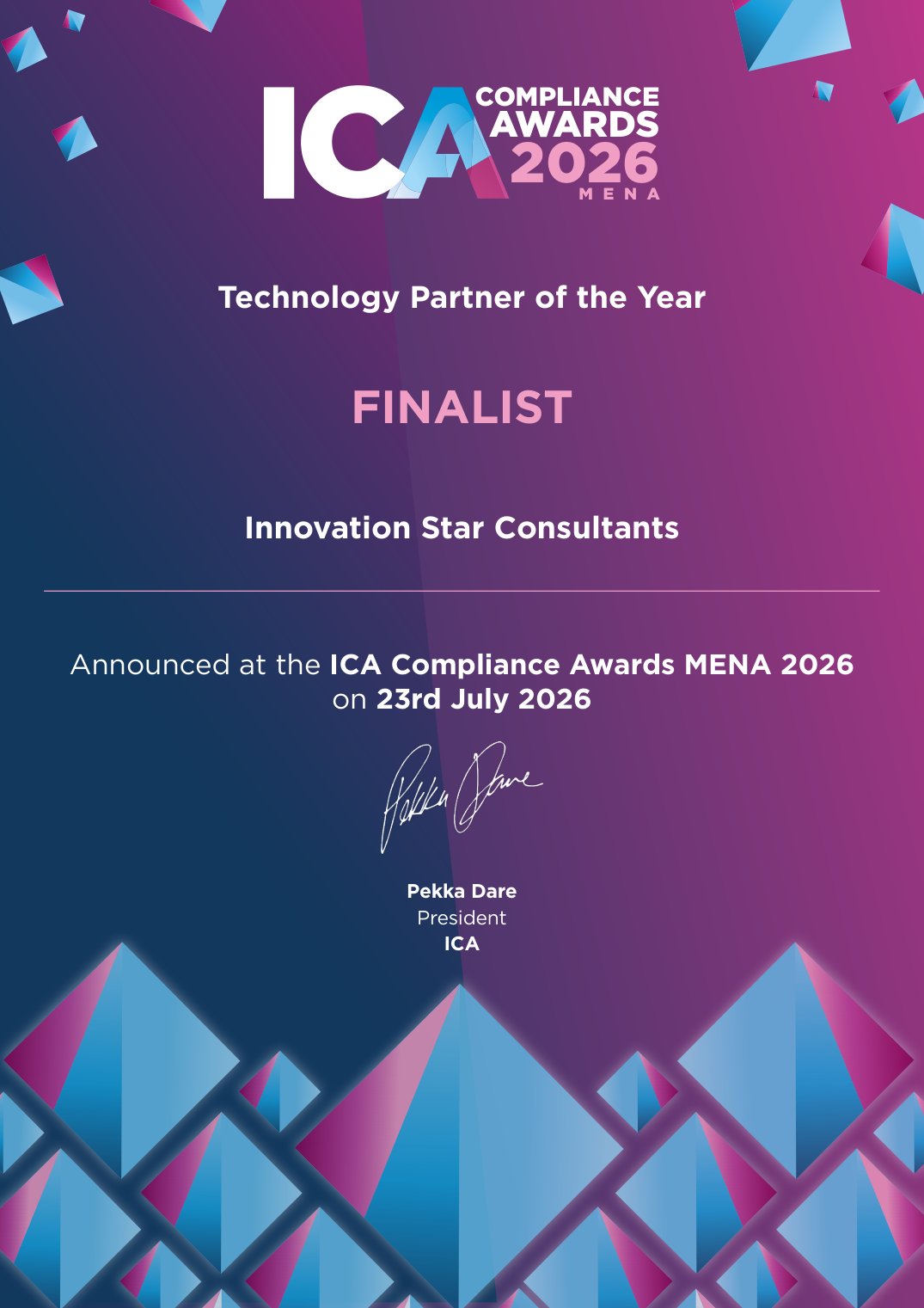 ICA Compliance Awards MENA 2026 - Technology Partner of the Year Finalist
